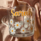 Personalised Daisy Flower Glass Mug