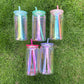 Custom Rainbow Reflective GLASS Can Tumbler