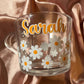 Personalised Daisy Flower Glass Mug