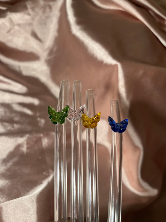 Butterfly Glass Straw