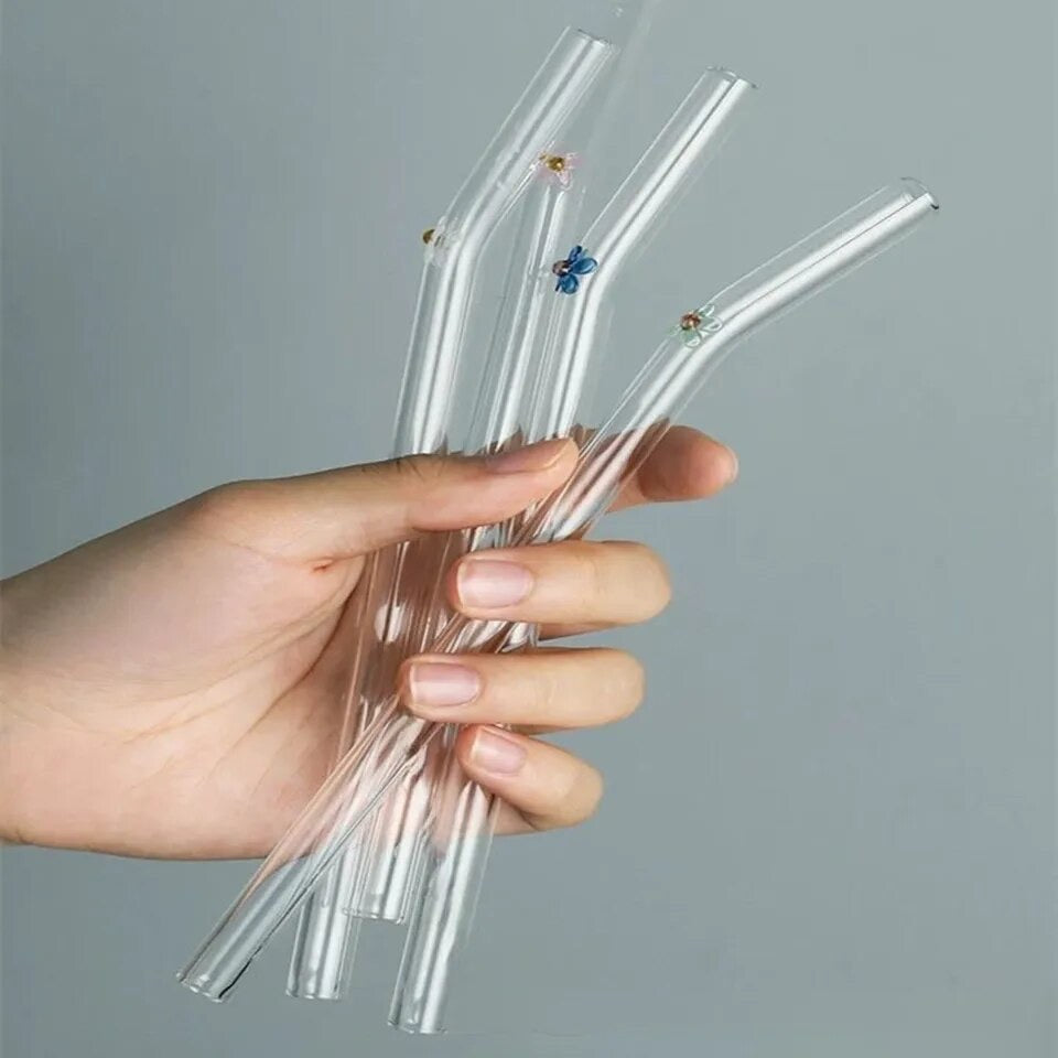 Flower Glass Straw