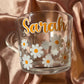 Personalised Daisy Flower Glass Mug