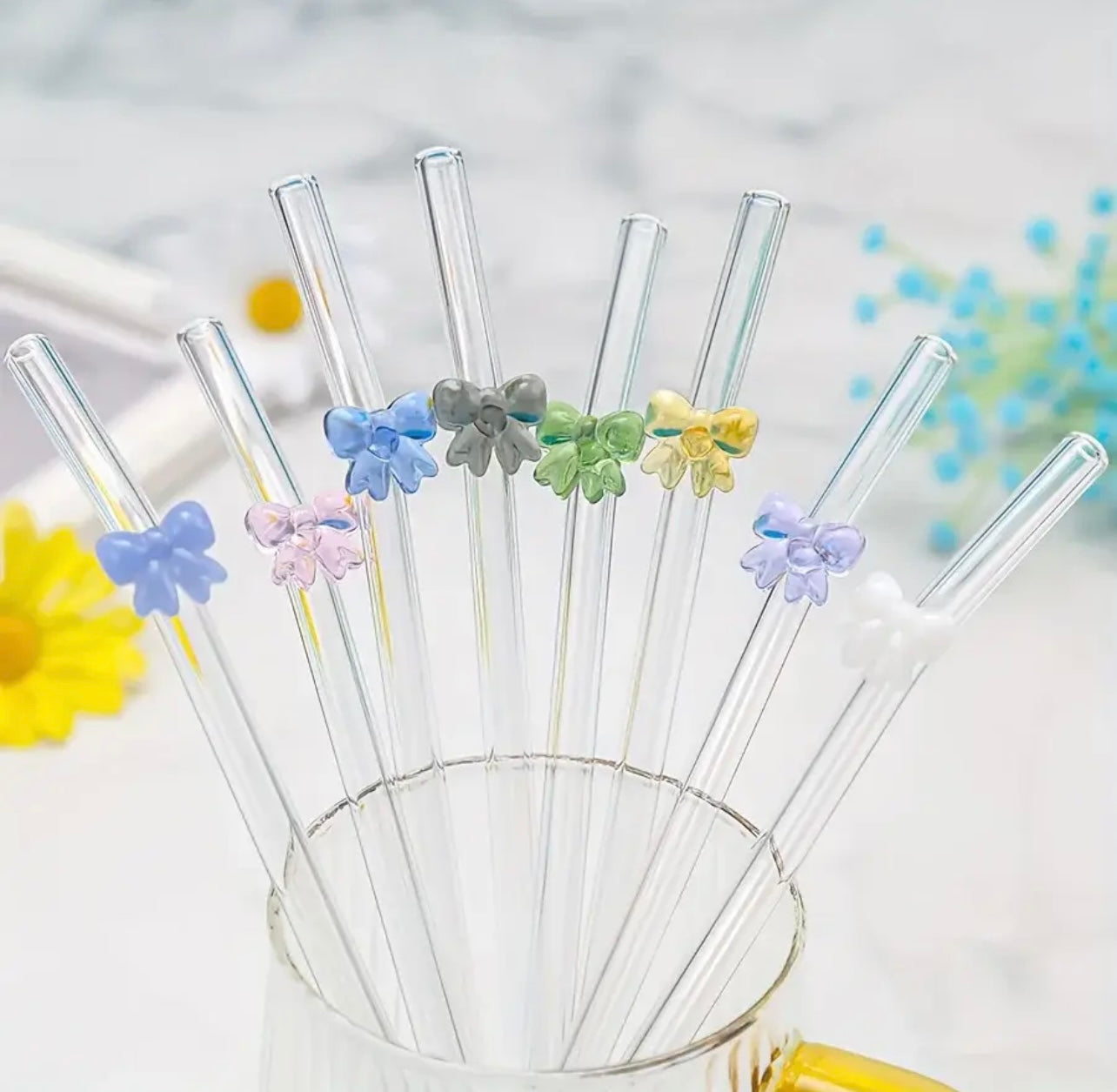 Croquette Bow Glass Straw