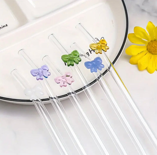 Croquette Bow Glass Straw