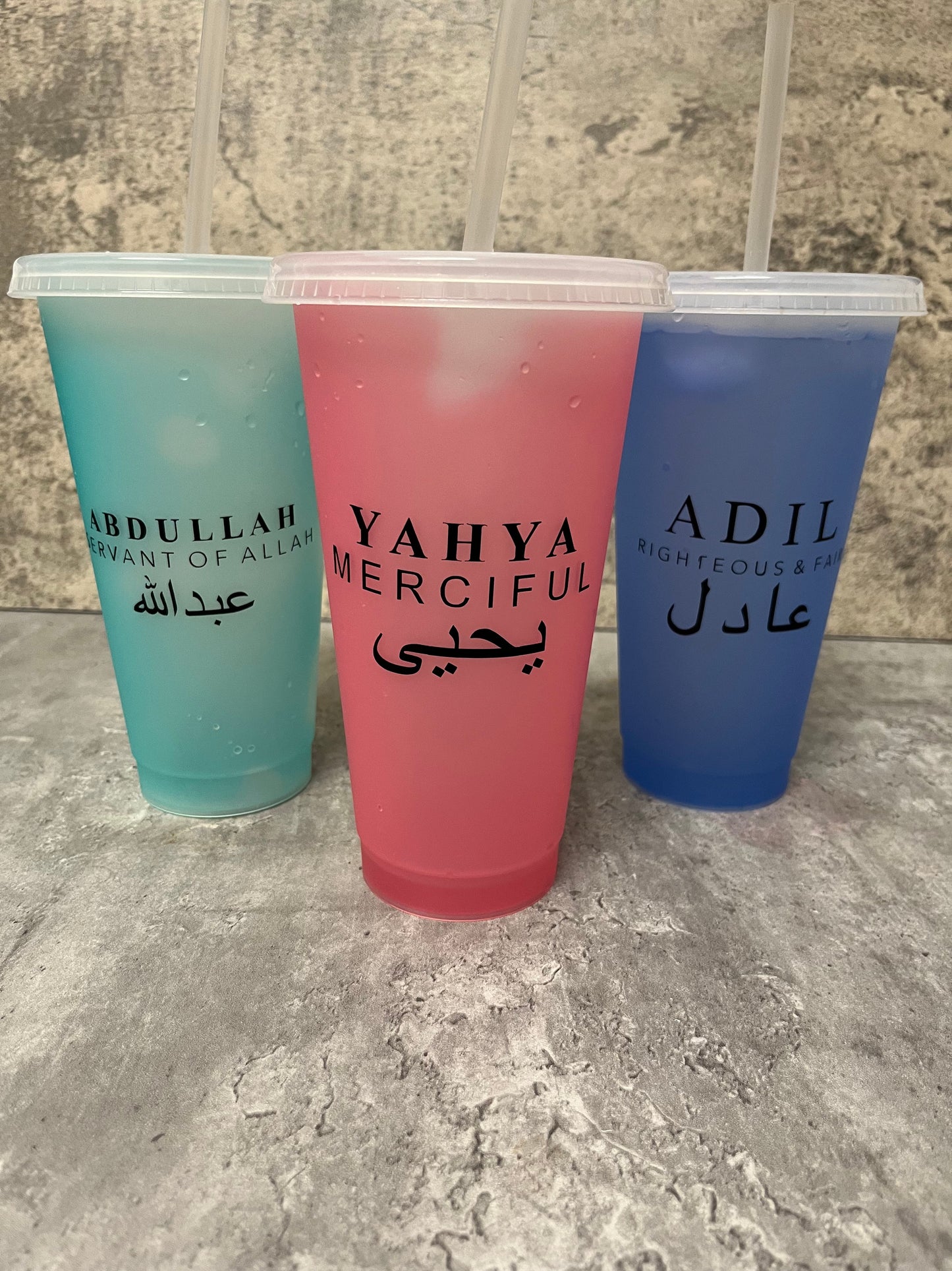 Colour Changing Arabic Name Cold Cup