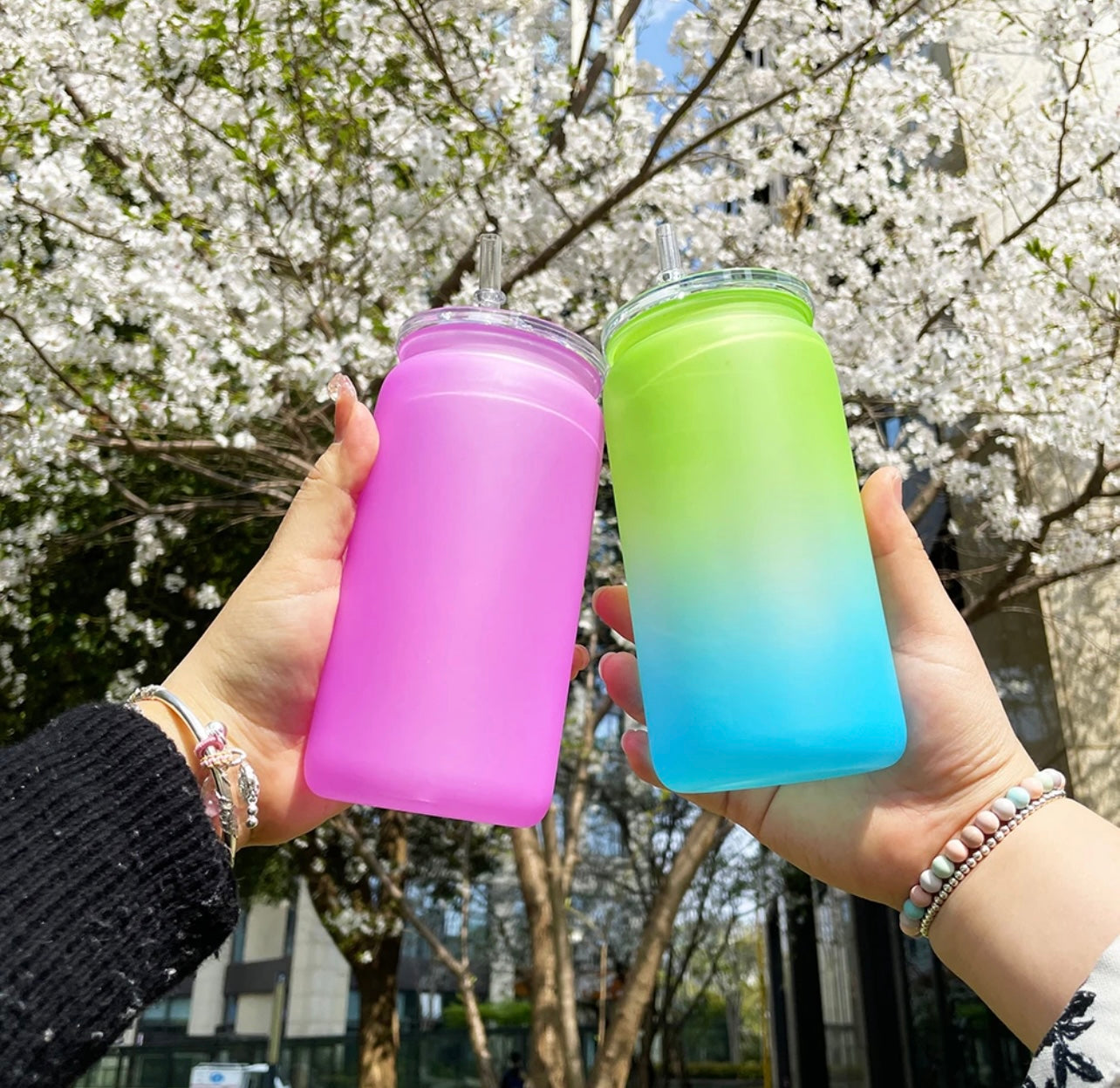 Custom Matte Ombre ACRYLIC Can Tumbler - 16oz