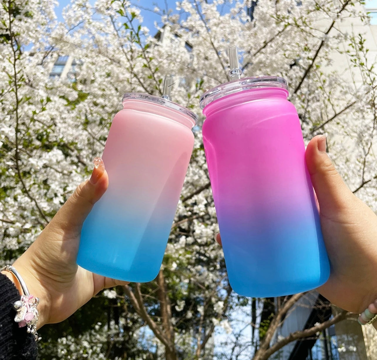 Blank Ombre Matte ACRYLIC Can Tumbler - 16oz