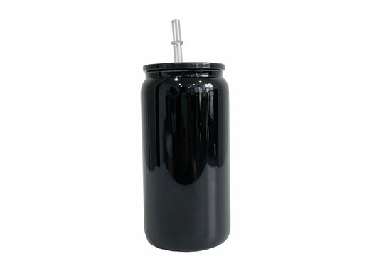 Blank Black GLASS Can Tumbler - 16oz