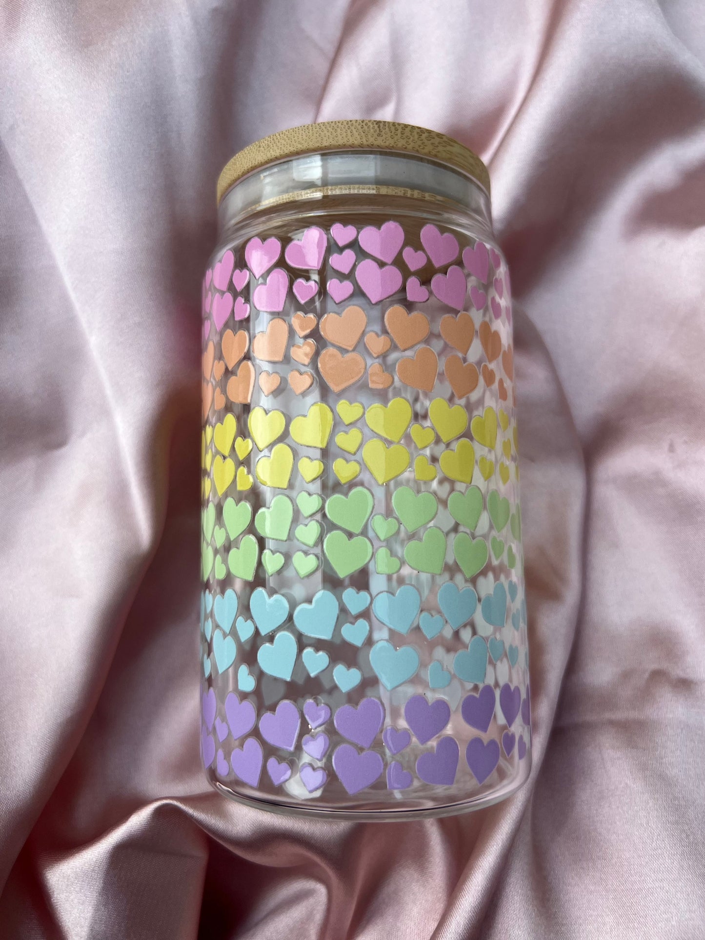 Ombre Heart Glass Tumbler