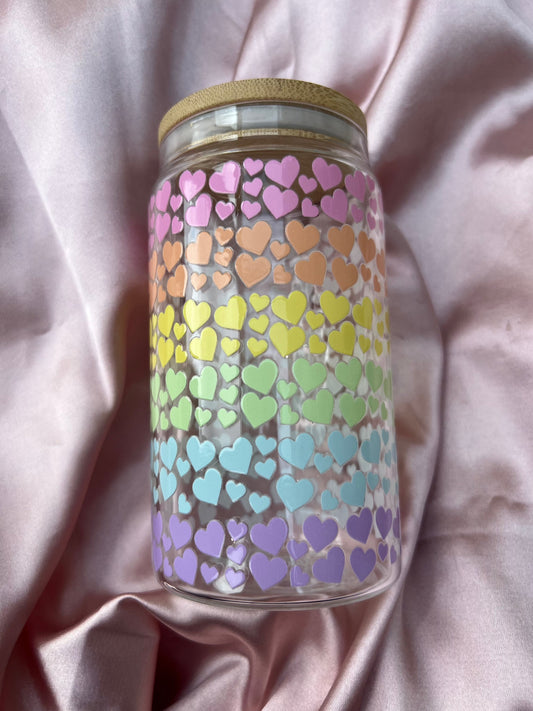 Ombre Heart Glass Tumbler