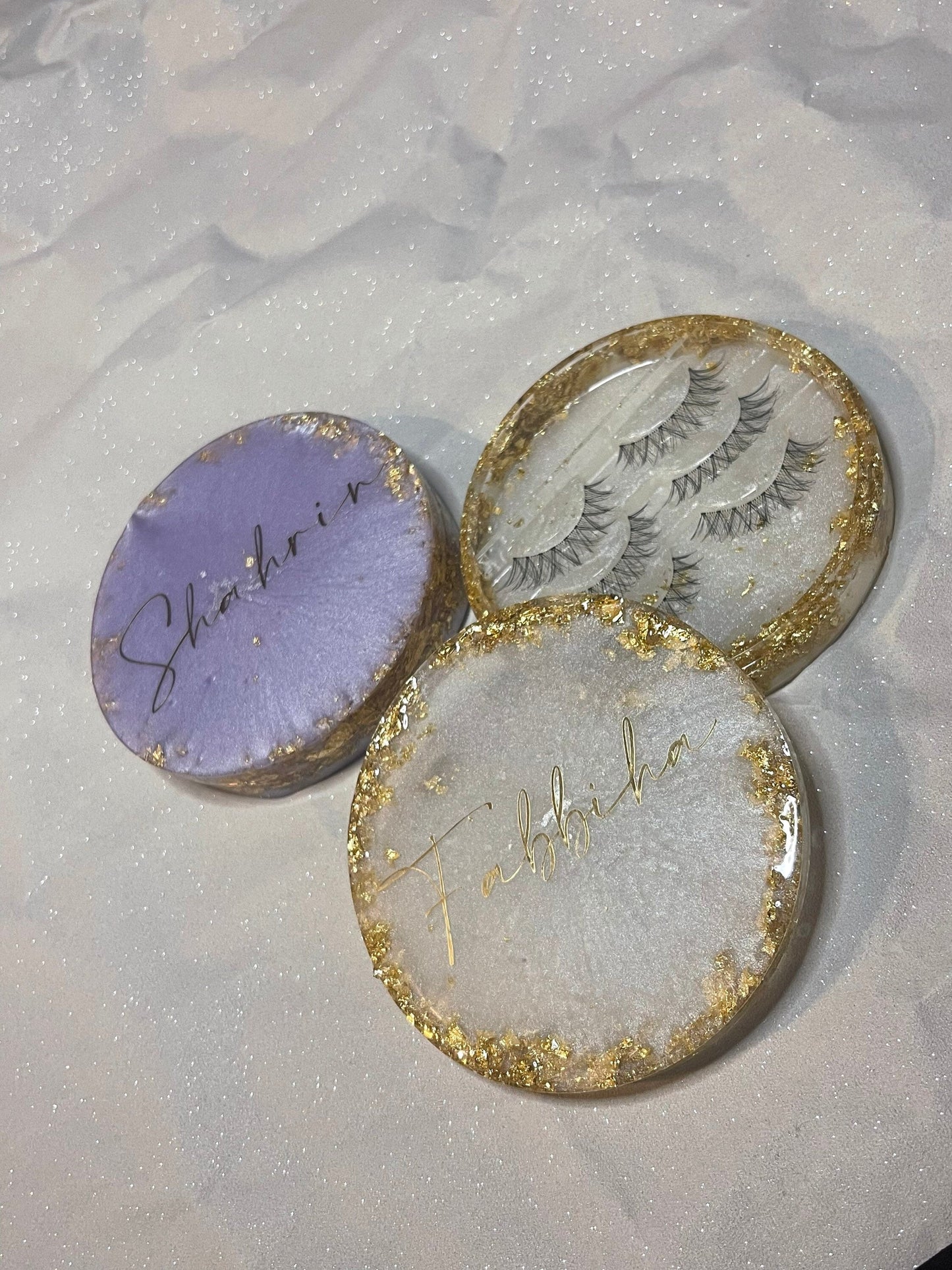 Personalised Resin Eyelash Box & Mixing Makeup Palette | Eyelash Holder | Eyelash Storage | Custom | | Gift | Present | Makeup Box |