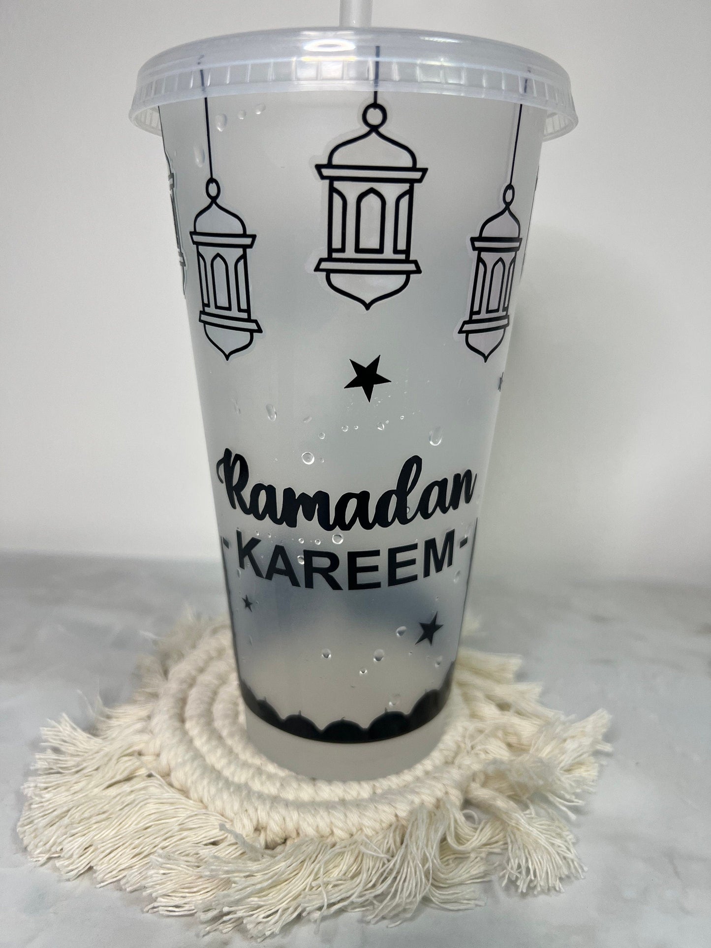 Colour Changing Ramadan Kareem Cold Cup |Tumbler | Straw | Custom | Reusable | Drinkware | Venti | Customisable | Islamic Design