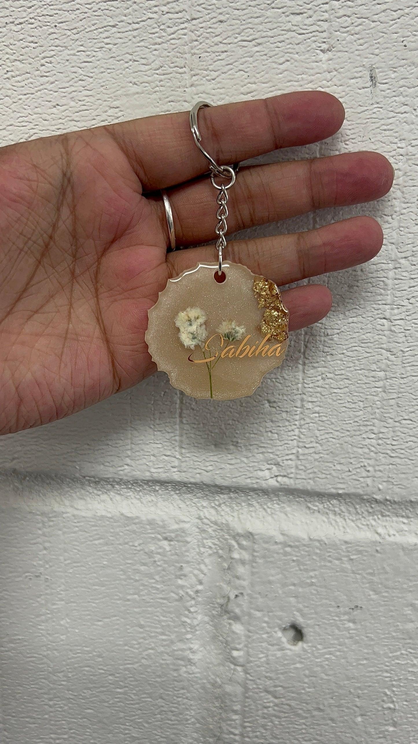 Handmade custom gypsophila key rings | name | any colour | gift | Mother’s Day | birthday | keychain | gifts for her